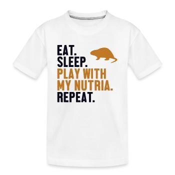 Manger Dormir Nutria Répéter Castor Rat Nutria - T-shirt bio Premium Enfant - blanc - Devant