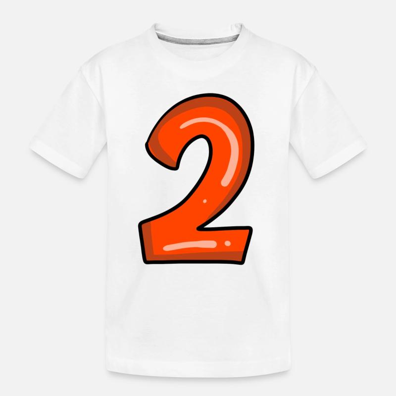 2 rot - Kinder Premium Bio T-Shirt - Weiß