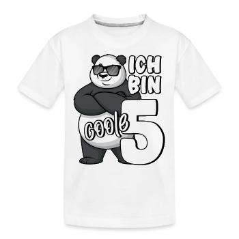 5. Geburtstag Junge 5 Jahre Panda Ich bin coole 5 - Kinder Premium Bio T-Shirt - Weiß - Vorne