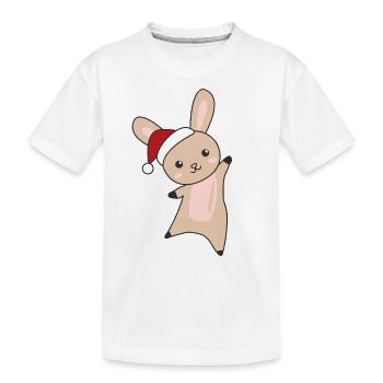 Rabbit Merry Christmas Winter Animals Rabbits - Kids' Premium Organic T-Shirt - white - Front