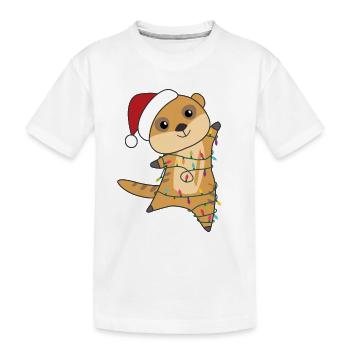 Meerkats Christmas Snow Winter Animals - Kids' Premium Organic T-Shirt - white - Front