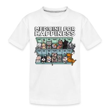 Mon médicament Pour le bonheur signifie chats - T-shirt bio Premium Enfant - blanc - Devant
