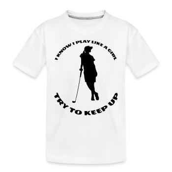 Golf Golf Ball Golf Club Fille Golf Golfer - T-shirt bio Premium Enfant - blanc - Devant