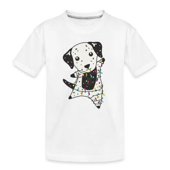 Dalmatien Chien de Noël Animaux d’hiver Chiens - T-shirt bio Premium Enfant - blanc - Devant