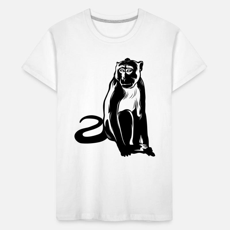 Affe Monkey Tier Kinder Premium Bio T-Shirt