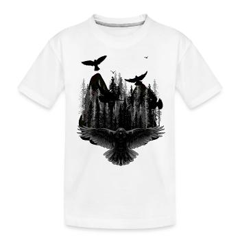 Fantasy Dark Wildlife Birds Nature Wilderness - Kids' Premium Organic T-Shirt - white - Front