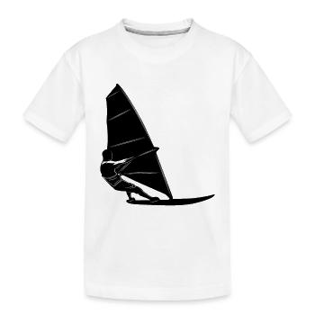 Windsurfing Silhouette - Kids' Premium Organic T-Shirt - white - Front
