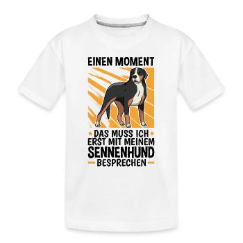 Mit Sennenhund besprechen Schweizer Sennenhund - Kinder Premium Bio T-Shirt - Weiß - Vorne