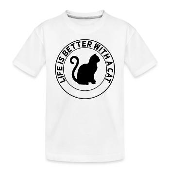 Katzenliebhaber Spruch - Kinder Premium Bio T-Shirt - Weiß - Vorne
