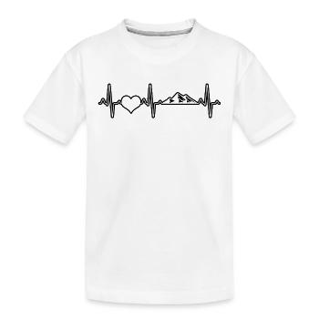 Berg Berge Herzschlag - Kinder Premium Bio T-Shirt - Weiß - Vorne