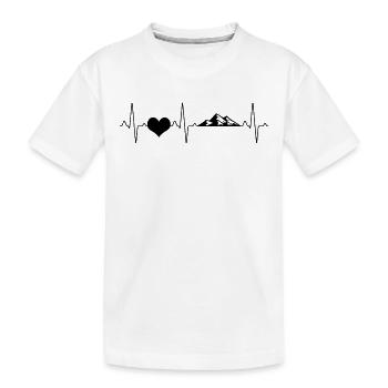 Berg Berge Herzschlag - Kinder Premium Bio T-Shirt - Weiß - Vorne