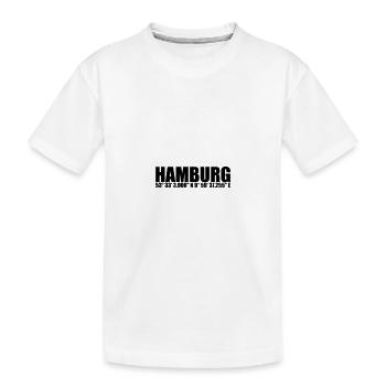 Hamburg koordinaten - Kinder Premium Bio T-Shirt - Weiß - Vorne