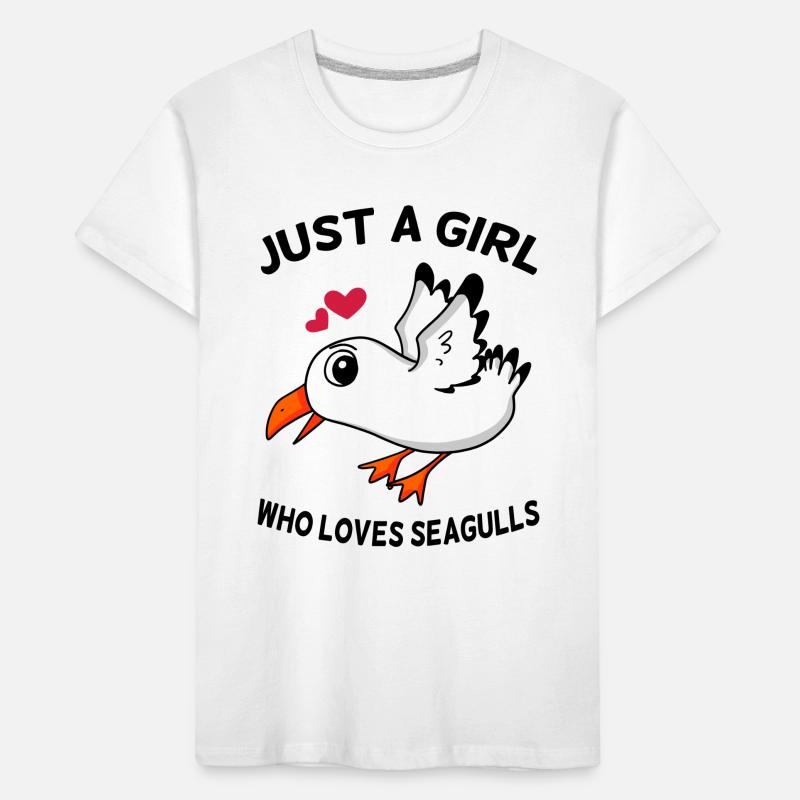 Möwe Liebe Mädchen Kinder Premium Bio T-Shirt
