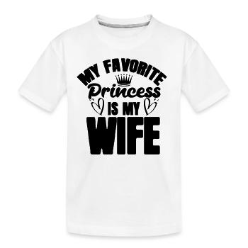 wife princess - Kids' Premium Organic T-Shirt - white - Front