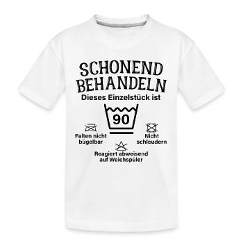 Schonend Behandeln 90 Einzelstück 90. Geburtstag - Kinder Premium Bio T-Shirt - Weiß - Vorne