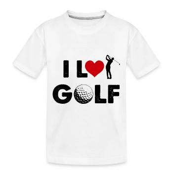 Ich liebe Golf Golf Golf Golf Dad Love Heart Vintage - Kinder Premium Bio T-Shirt - Weiß - Vorne