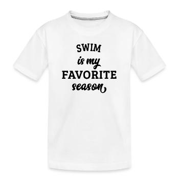 Schwimmen ist meine Lieblingsjahreszeit - Kinder Premium Bio T-Shirt - Weiß - Vorne