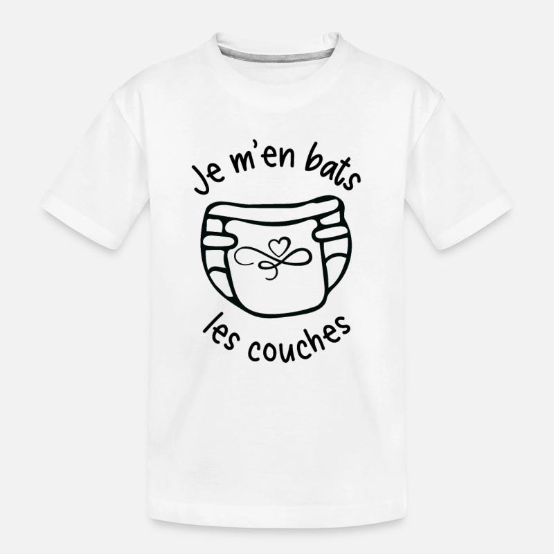Je m'en bats les couches, bébé mignon - T-shirt bio Premium Enfant - blanc