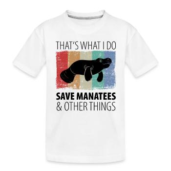 Manatees Funny Manatee - Kids' Premium Organic T-Shirt - white - Front