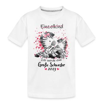 Ich Werde Eine Große Schwester 2023 - Kinder Premium Bio T-Shirt - Weiß - Vorne