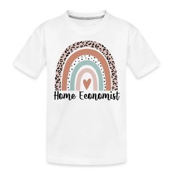 Accueil Économiste Rainbow Leopard Drôle Accueil - T-shirt bio Premium Enfant - blanc - Devant