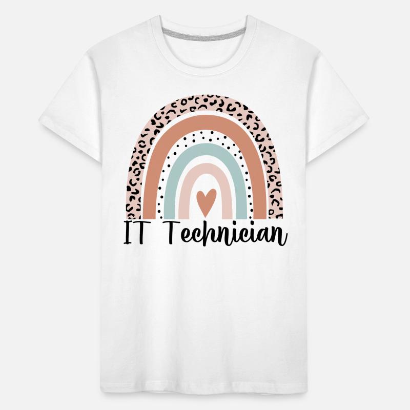 IT-Techniker Rainbow Leopard Lustiger IT-Techniker Kinder Premium Bio T-Shirt