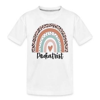 Podiatrist Rainbow Leopard Funny Podiatrist Gift - Kids' Premium Organic T-Shirt - white - Front