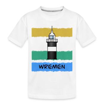 Leuchtturm kleiner Preuße Wremen - Kinder Premium Bio T-Shirt - Weiß - Vorne