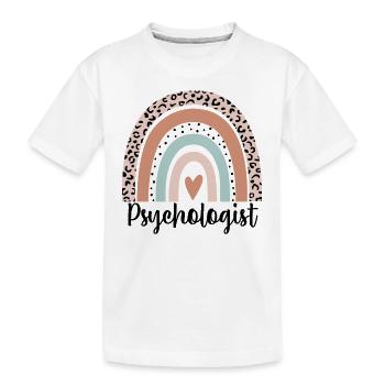 Psychologist Rainbow Leopard Funny Psychologist - Kids' Premium Organic T-Shirt - white - Front