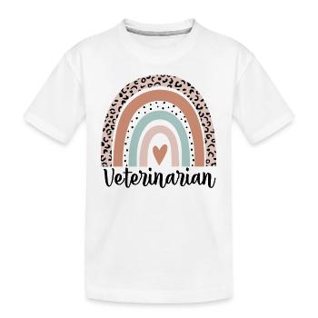 Vétérinaire Rainbow Leopard Drôle Vétérinaire - T-shirt bio Premium Enfant - blanc - Devant