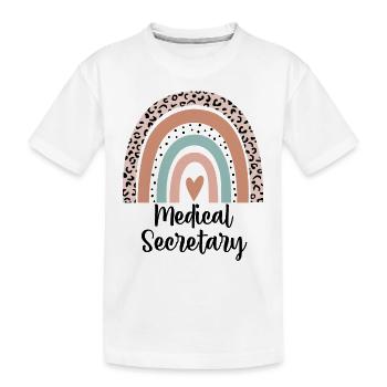 Medical Secretary Rainbow Leopard Funny Gift - Kids' Premium Organic T-Shirt - white - Front