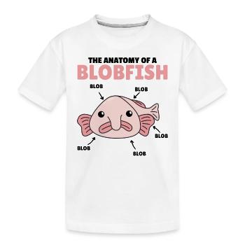 Blobfish Explication Anatomie d’un Blobfish - T-shirt bio Premium Enfant - blanc - Devant