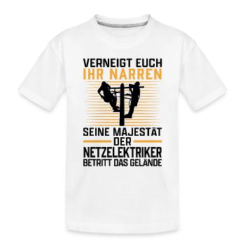 Seine Majestät der Netzelektriker Elektriker - Kinder Premium Bio T-Shirt - Weiß - Vorne