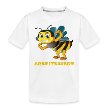 Arbeitsbiene Bienen fleißig Biene Bienenstock Wabe - Kinder Premium Bio T-Shirt - Weiß - Vorne