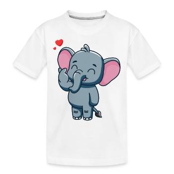 Süßer Baby Elefant mit Herz - Kinder Premium Bio T-Shirt - Weiß - Vorne