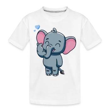 Süßer Baby Elefant mit Herz - Kinder Premium Bio T-Shirt - Weiß - Vorne