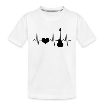 Electric Guitar Heartbeat - Kids' Premium Organic T-Shirt - white - Front