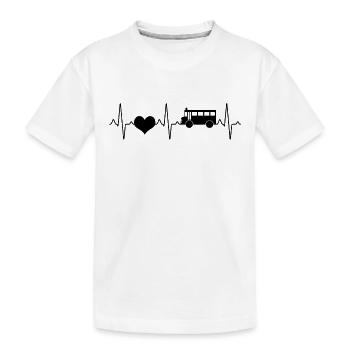 Bus Herzschlag - Kinder Premium Bio T-Shirt - Weiß - Vorne