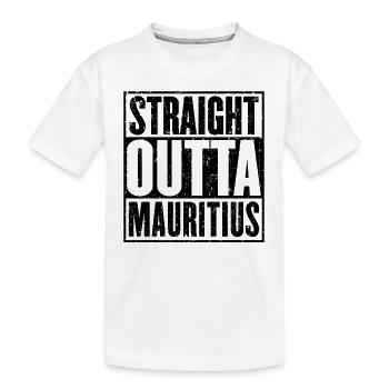 Straight Outta Mauritius - Kids' Premium Organic T-Shirt - white - Front