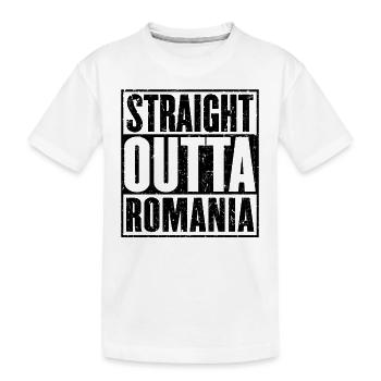 Straight Outta Romania - Kids' Premium Organic T-Shirt - white - Front