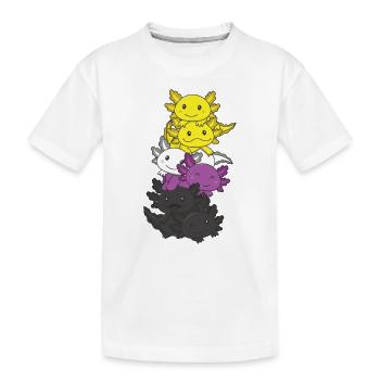 Drapeau non binaire Fierté non binaire LGBTQ Axolotl - T-shirt bio Premium Enfant - blanc - Devant