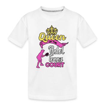 Padel Paddel Tennis Sport Königin Herz I Geschenk - Kinder Premium Bio T-Shirt - Weiß - Vorne