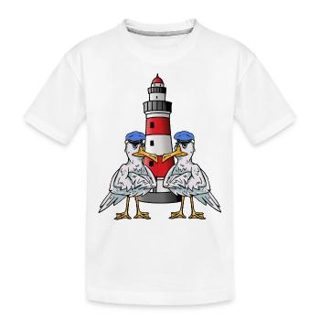 Mouettes maritimes Oiseaux de mer Phare Côte Oiseaux de mer - T-shirt bio Premium Enfant - blanc - Devant