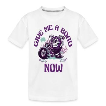 Gib mir jetzt eine Straße - Kinder Premium Bio T-Shirt - Weiß - Vorne