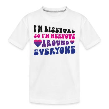 Bisexual Bi Pride Flag I'M - Kinder Premium Bio T-Shirt - Weiß - Vorne