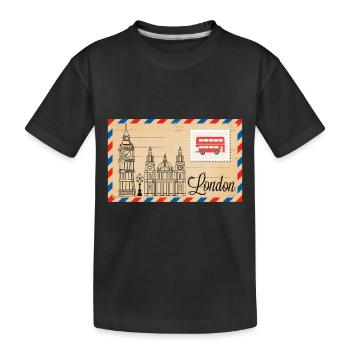 London - Kinder Premium Bio T-Shirt - Schwarz - Vorne