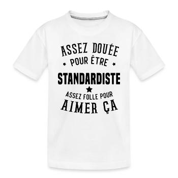 Assez douée pour être standardiste assez folle - T-shirt bio Premium Enfant - blanc - Devant