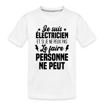 Je suis électricien - T-shirt bio Premium Enfant - blanc - Devant