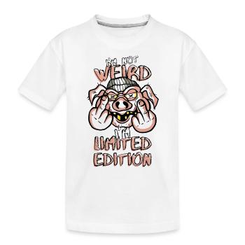 Cartoon Pig avec majeur - Édition limitée - T-shirt bio Premium Enfant - blanc - Devant