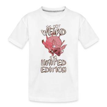 Cartoon Pig in a Nosedive - Édition Limitée - T-shirt bio Premium Enfant - blanc - Devant